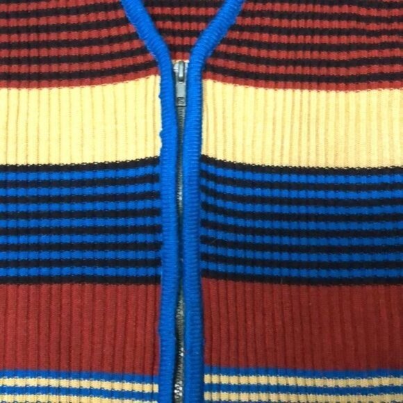 Vtg Oswal Club Woman M/L  Zip Cardigan Wool Sweater - Picture 7 of 7